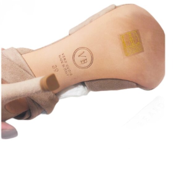 Veronica Beard Womens Tan Fine Suede Open Toe Ankle Wrap Heels Sandals Sz 9 New - Picture 6 of 12